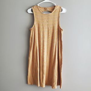American Eagle Yellow Ribbed Knit Striped Dress Size Small NWT